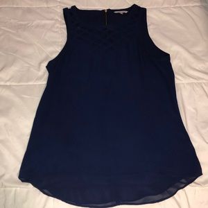 Navy sleeveless blouse